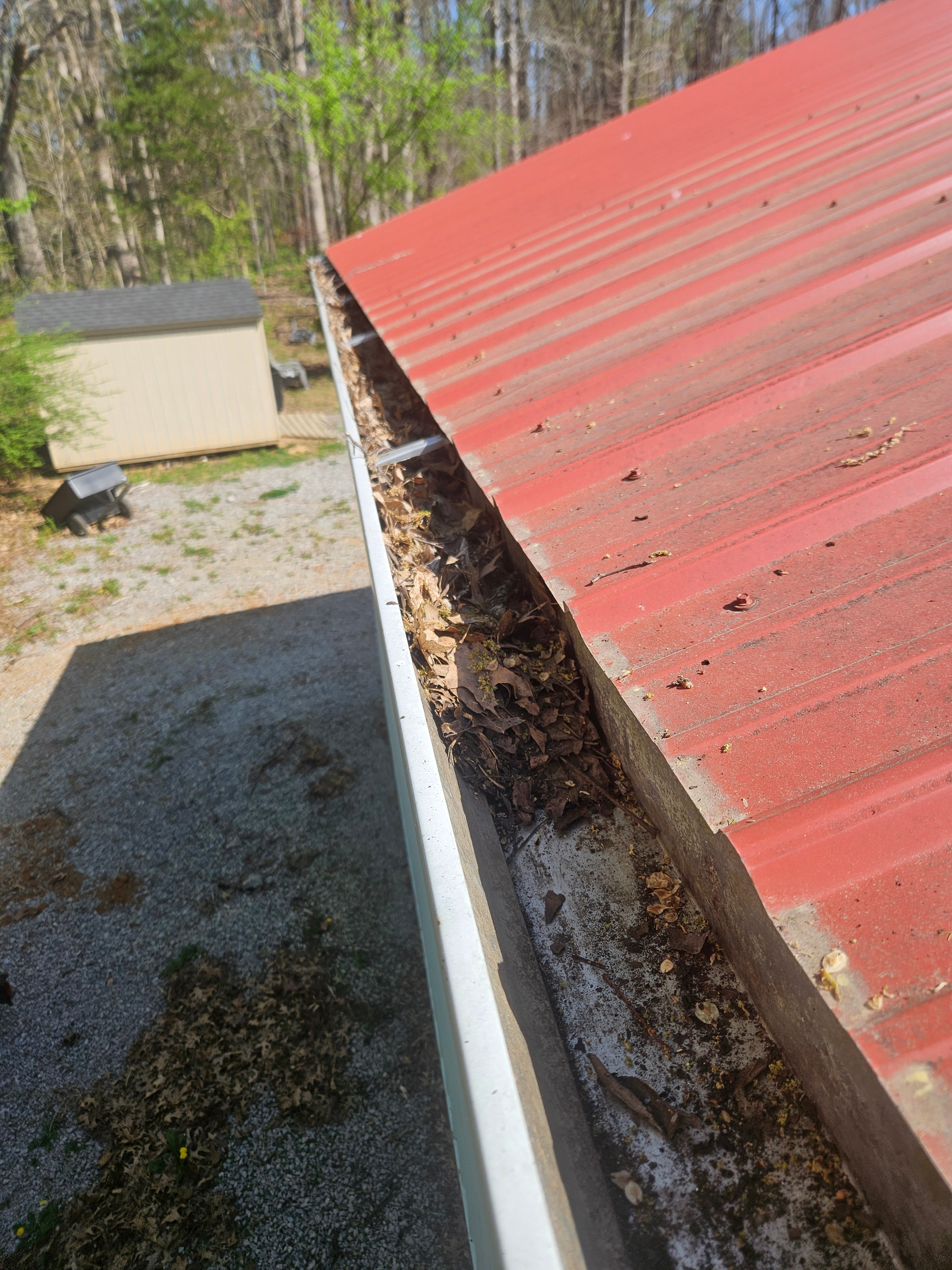 Before: Gutter before and after cleaning and brightening